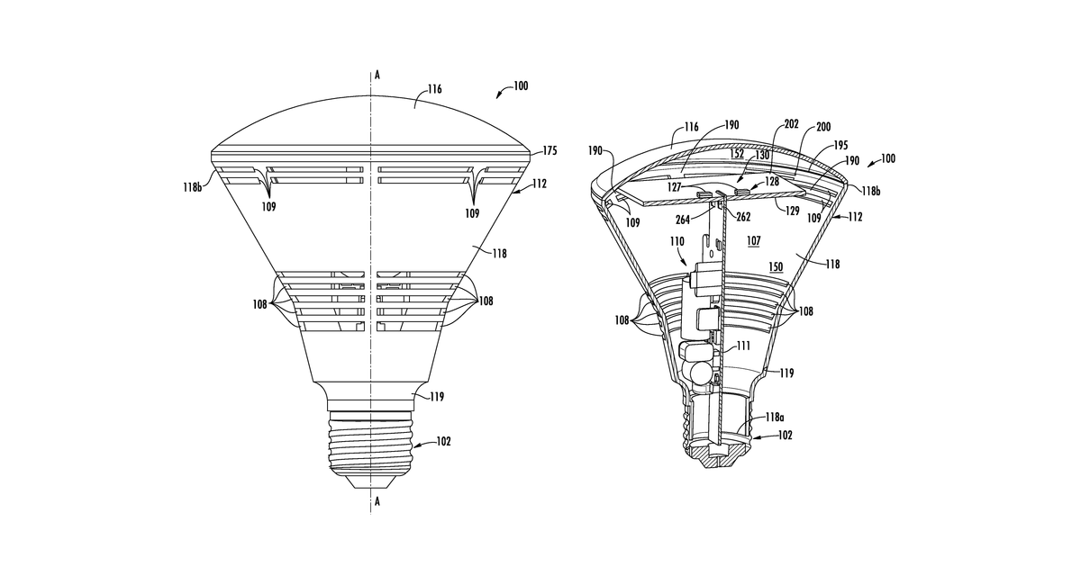 Patent drawing for LED lamp