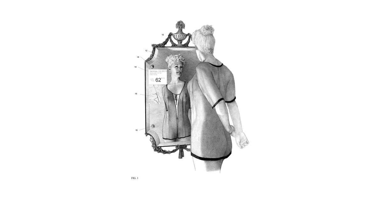 Patent drawing for Smart mirror