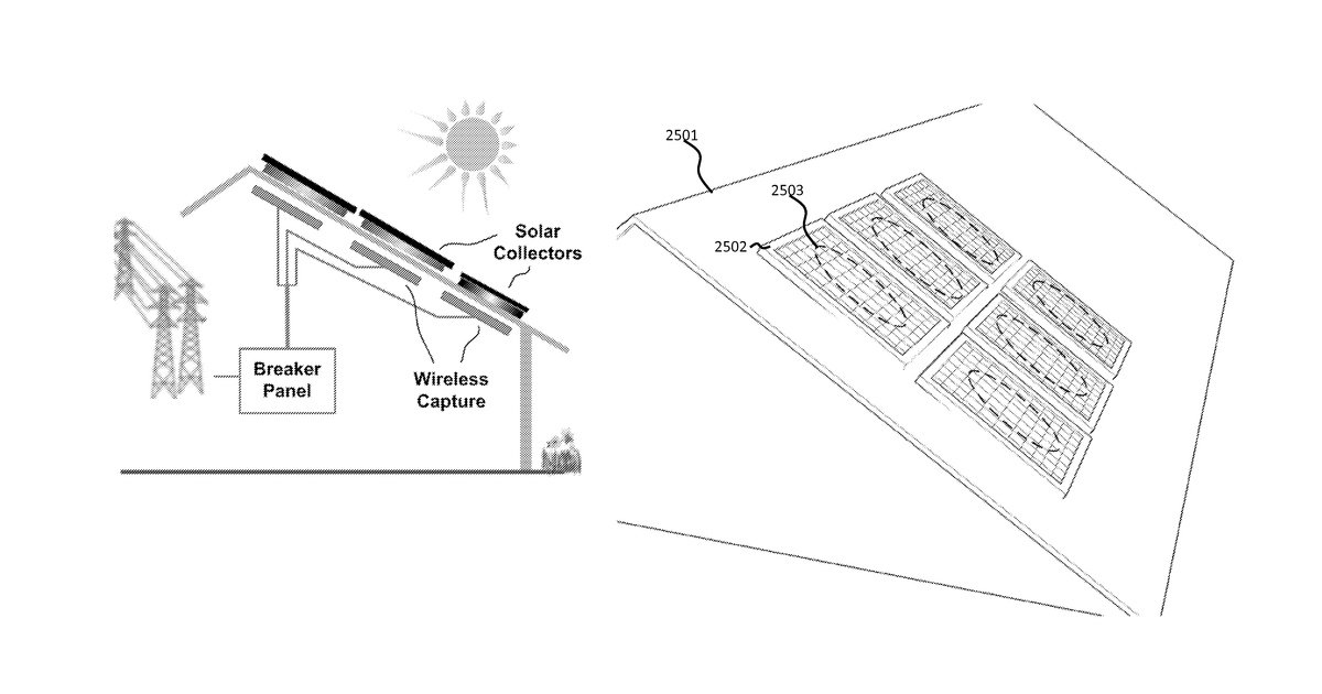 Patent drawing for Wireless energy transfer for photovoltaic panels