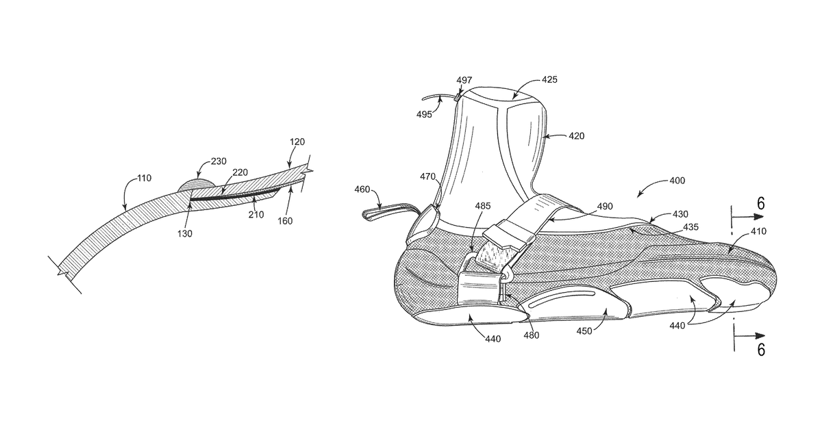 Patent drawing for Molded watersports and cold climate accessories