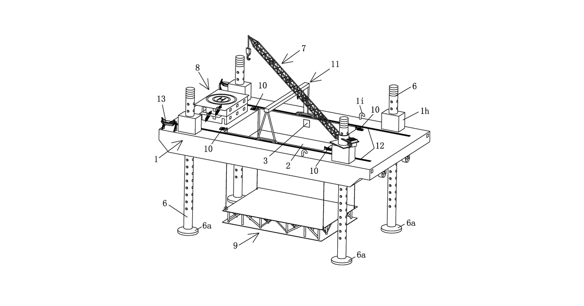 Patent drawing for Underwater operation platform and method for using the same