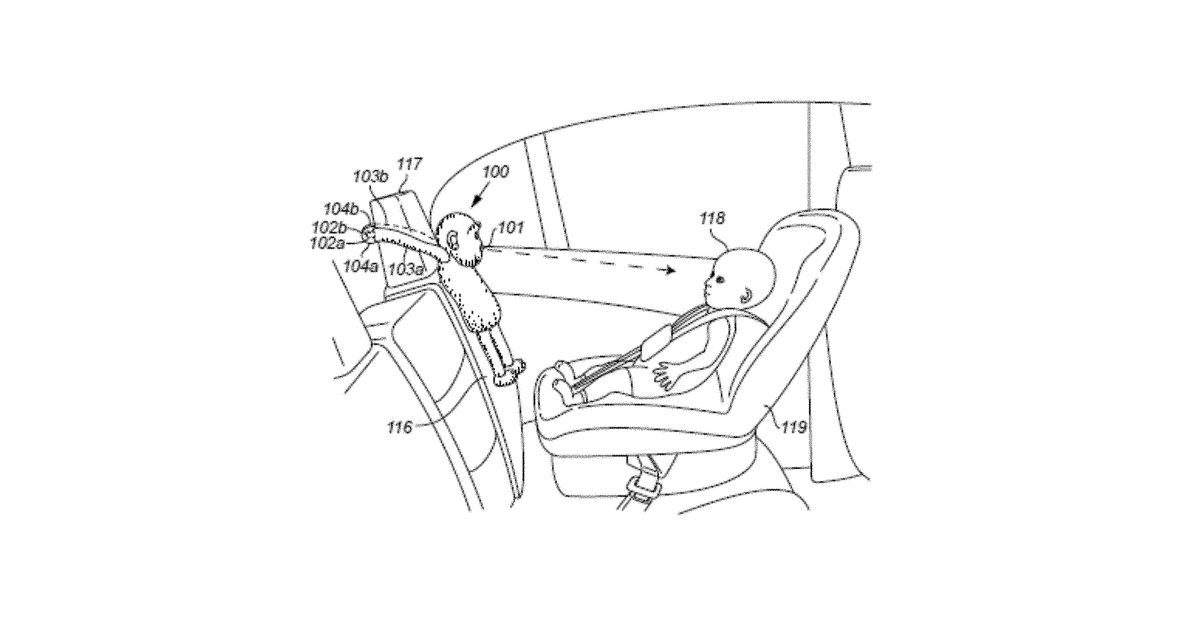 Patent drawing for Video camera device and method to monitor a child in a vehicle