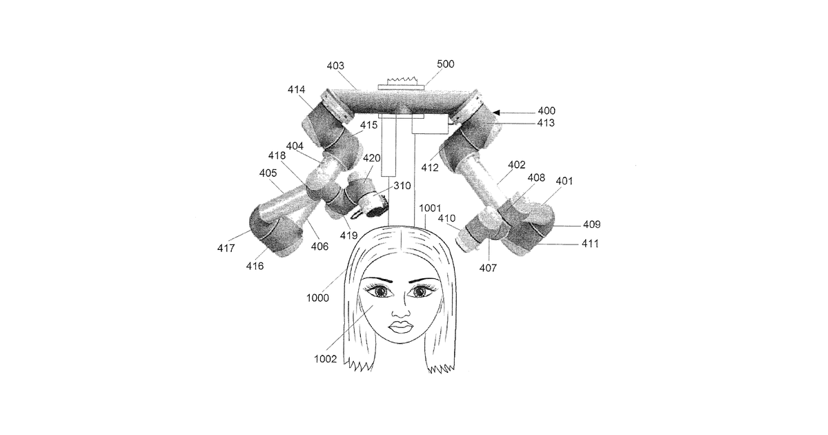 Patent drawing for System, method and device for analysis of hair and skin and providing …