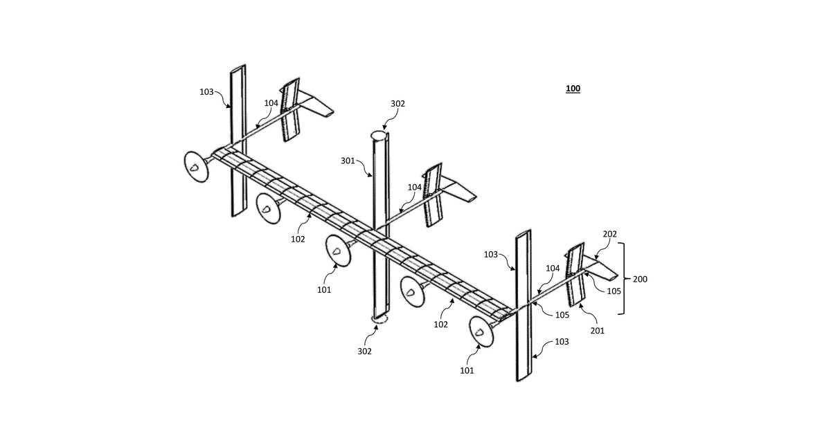 Patent drawing for Solar-powered aircraft
