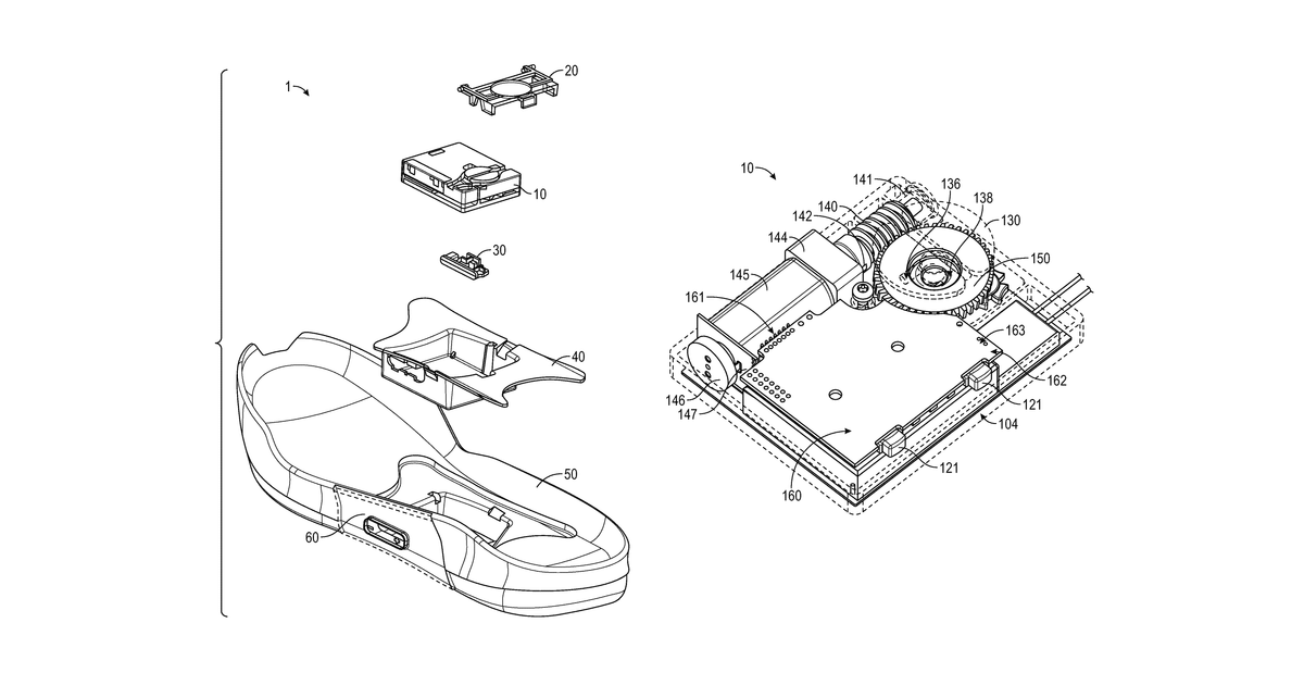 Patent drawing for Drive mechanism for automated footwear platform