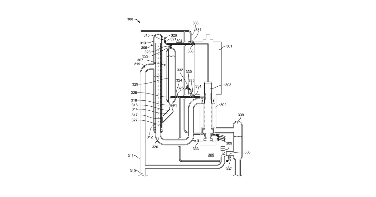 Patent drawing for Subsea multiphase pump or compressor with magnetic coupling and cooling or lubrication by liquid or gas extracted from process fluid