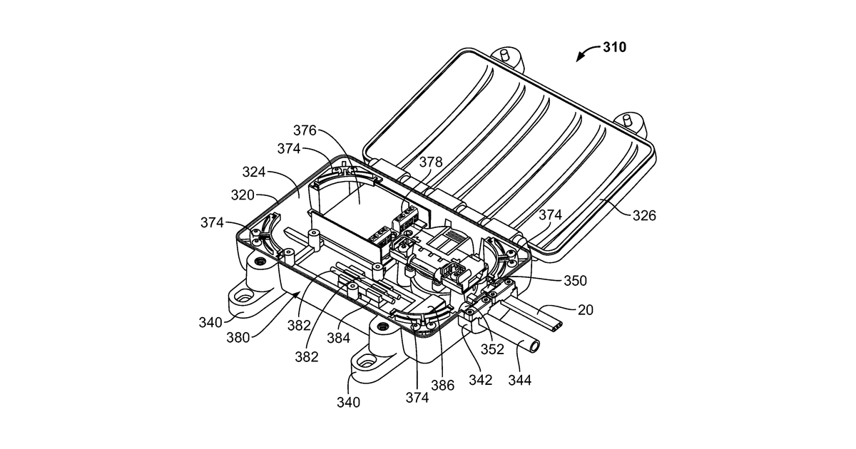 Patent drawing for Power and optical fiber interface
