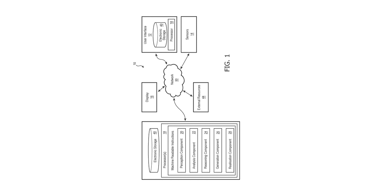 Patent drawing for System and method for generating an adaptive embodied conversational agent configured to provide interactive virtual coaching to a subject