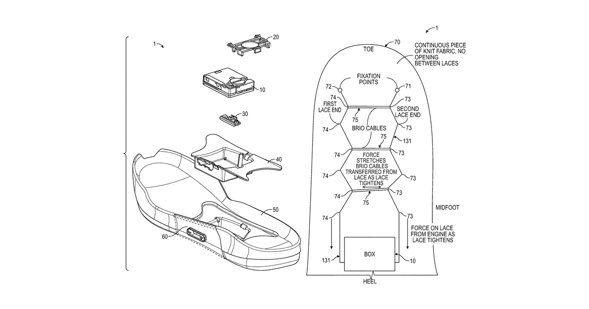 Patent drawing for Assembly process for automated footwear platform