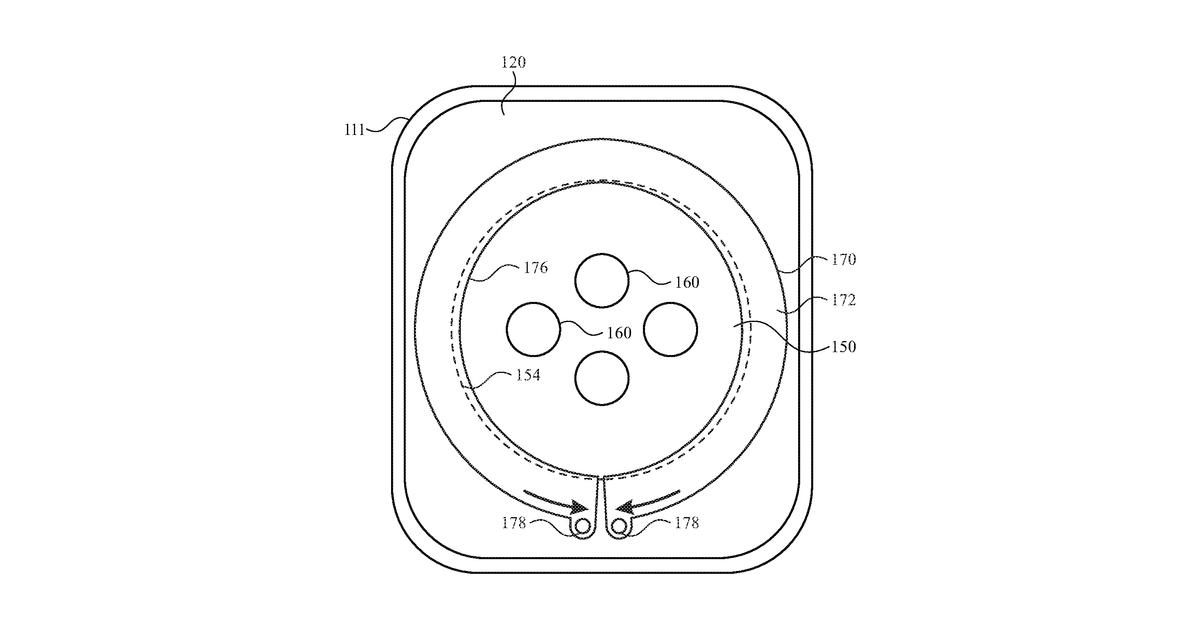 Patent drawing for Retention system for electronic devices