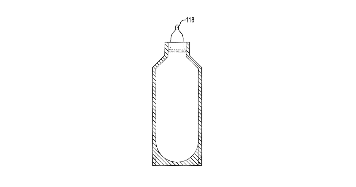 Patent drawing for Sanitary dispensing package
