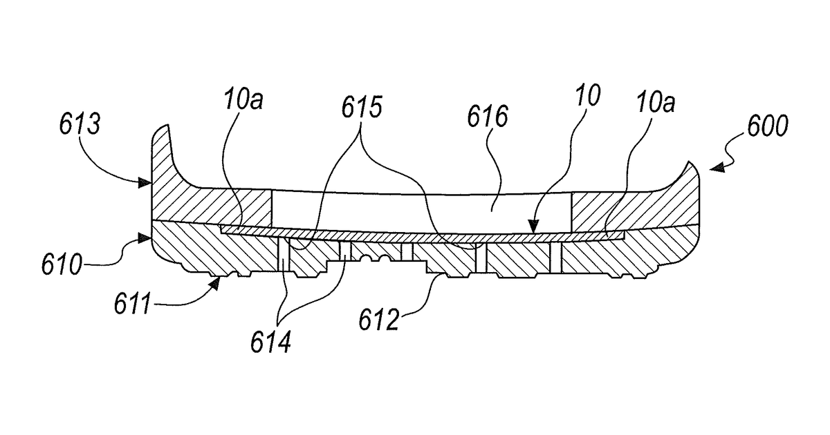 Patent drawing for Insert for vapor-permeable and waterproof soles
