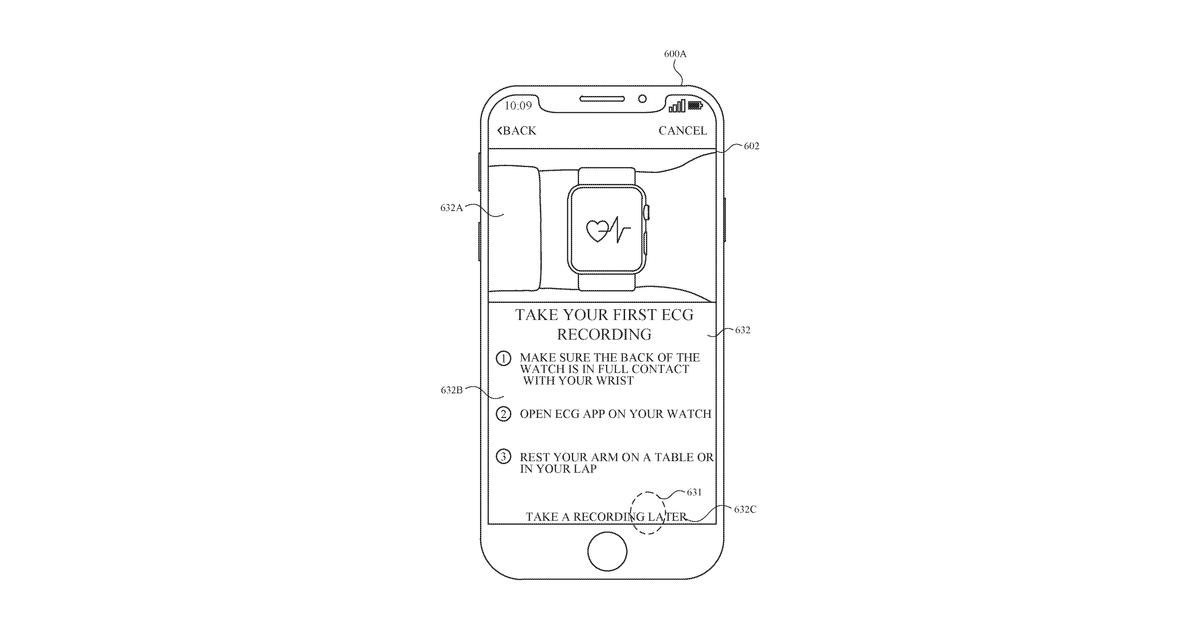 Patent drawing for User interfaces for health monitoring
