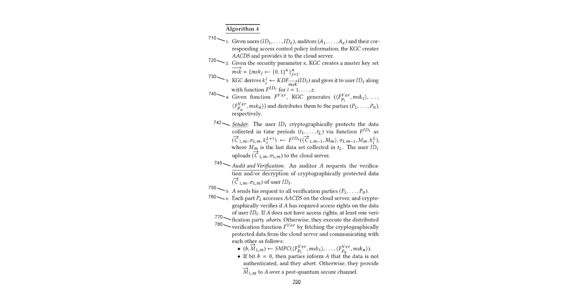 Patent drawing for Sender optimal, breach-resilient, and post-quantum secure cryptographic methods …