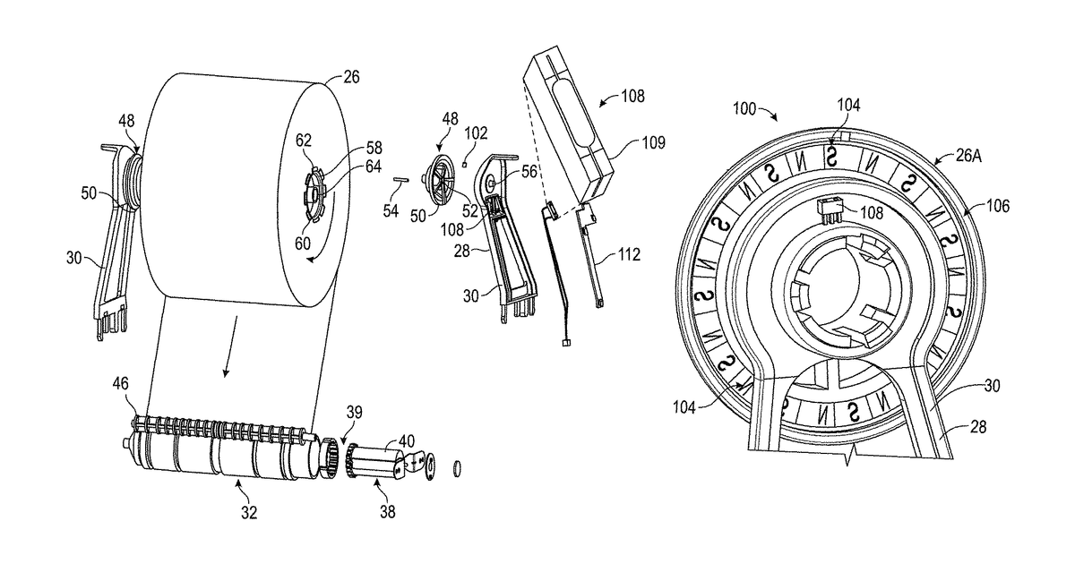 Patent drawing for Monitoring system for dispenser