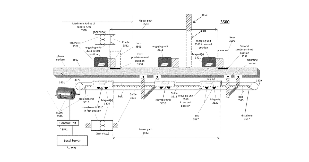 Patent drawing for Delivery apparatus for autonomous system
