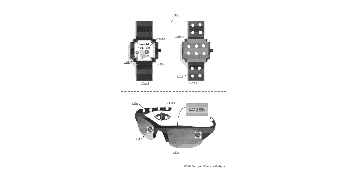 Patent drawing for Wearable intelligent vision device apparatuses, methods and systems