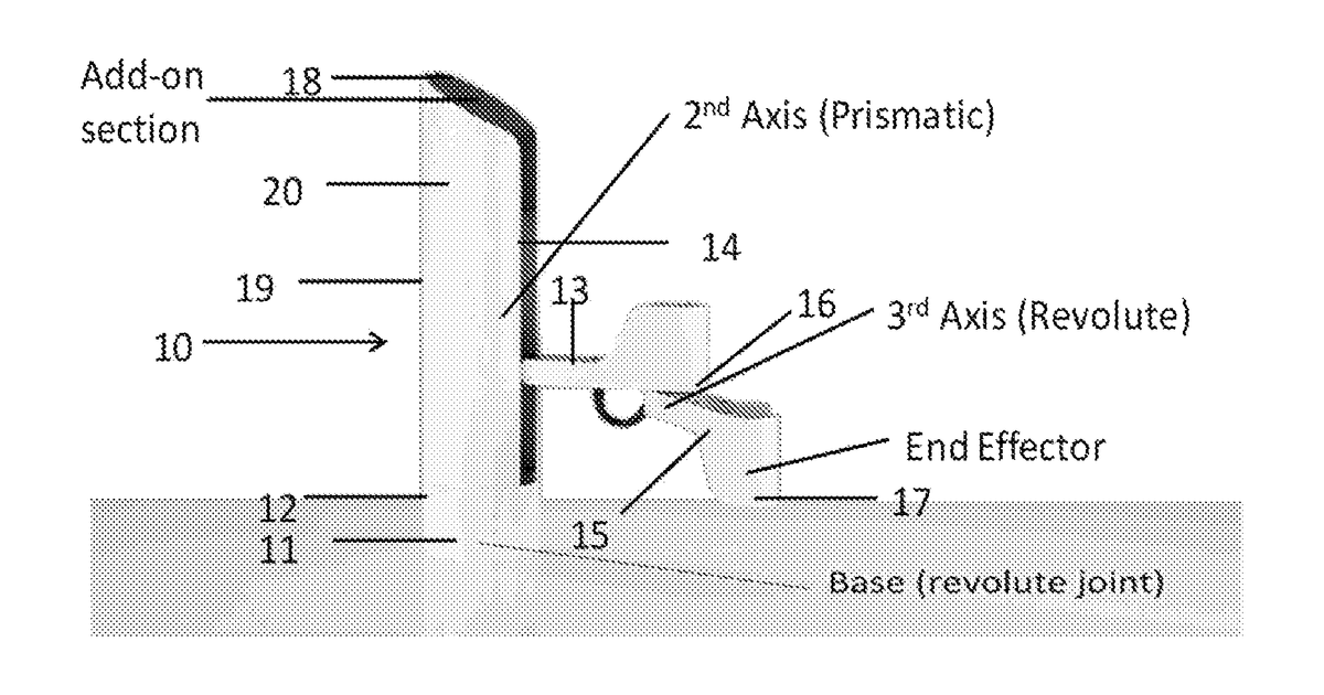 Patent drawing for Desktop robotic arm with interchangeable end effectors
