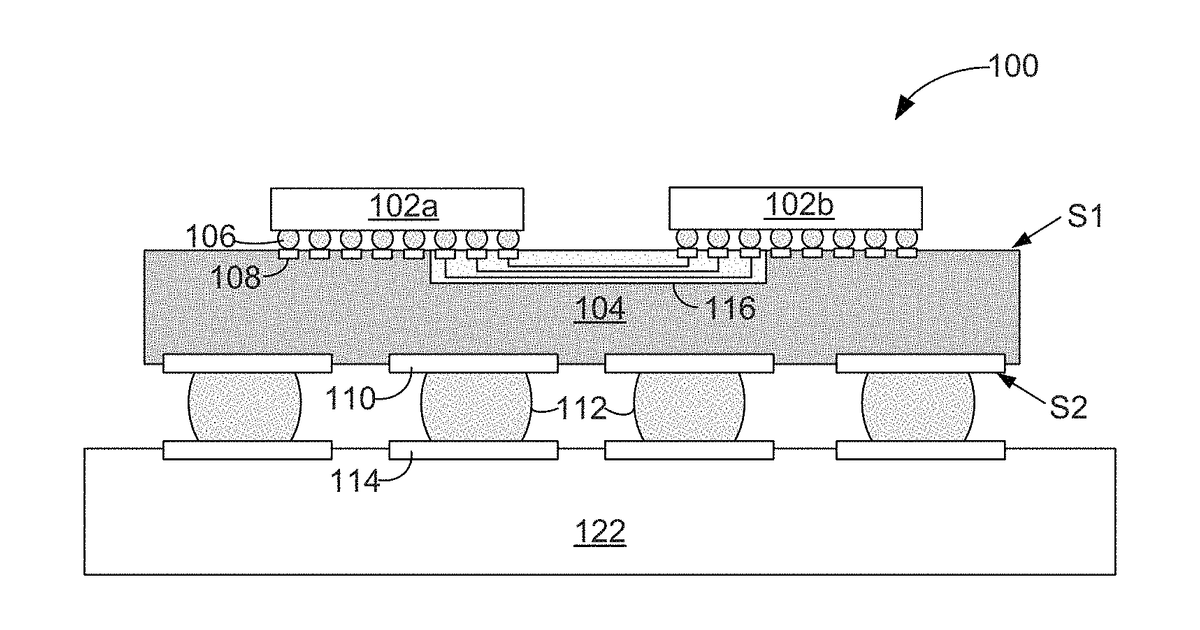 Patent drawing for Integrated circuit package substrate