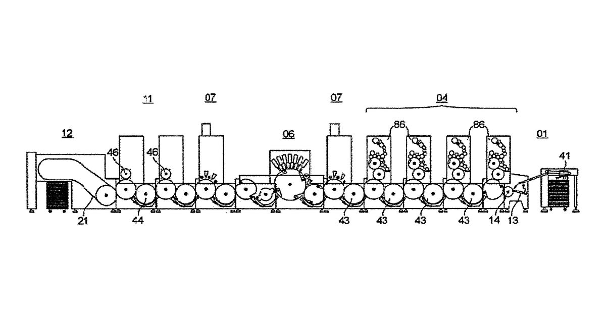 Patent drawing for Machine arrangement and method for sequential processing of sheet-type substrates