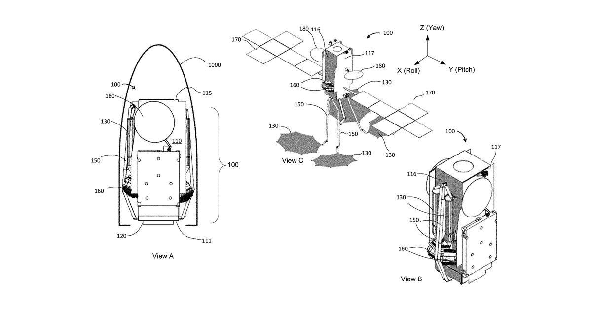 Patent drawing for High capacity communication satellite