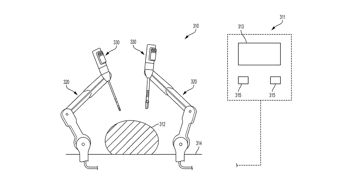 Patent drawing for Robotic surgical system with energy application controls