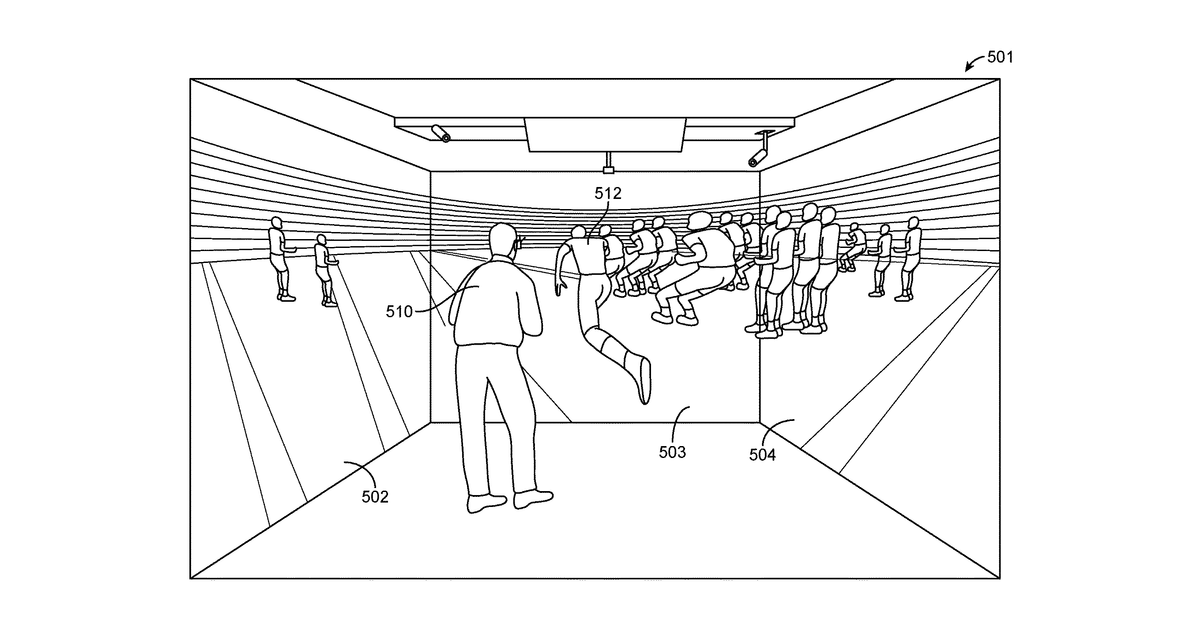 Patent drawing for Virtual reality sports training systems and methods