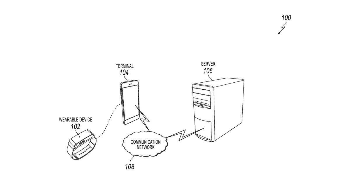 Patent drawing for Authenticating a user and registering a wearable device