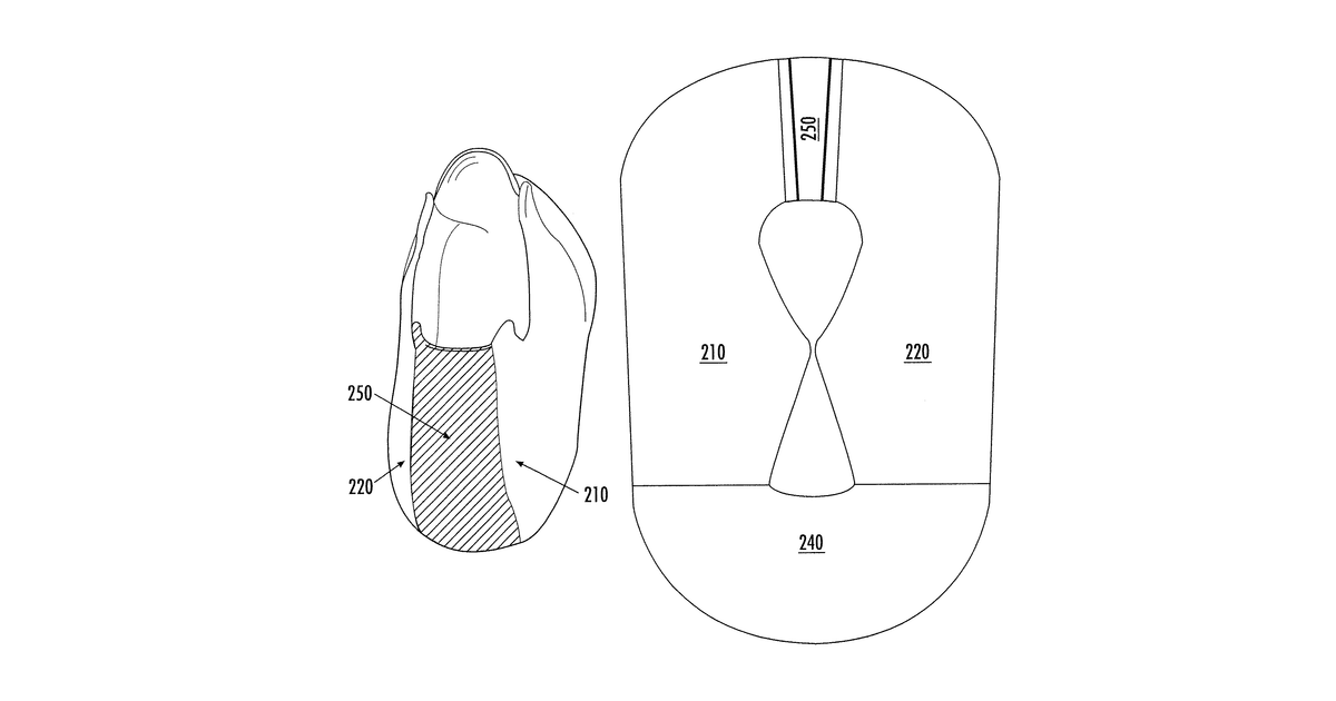 Patent drawing for Knitted shoe components and methods of making the same