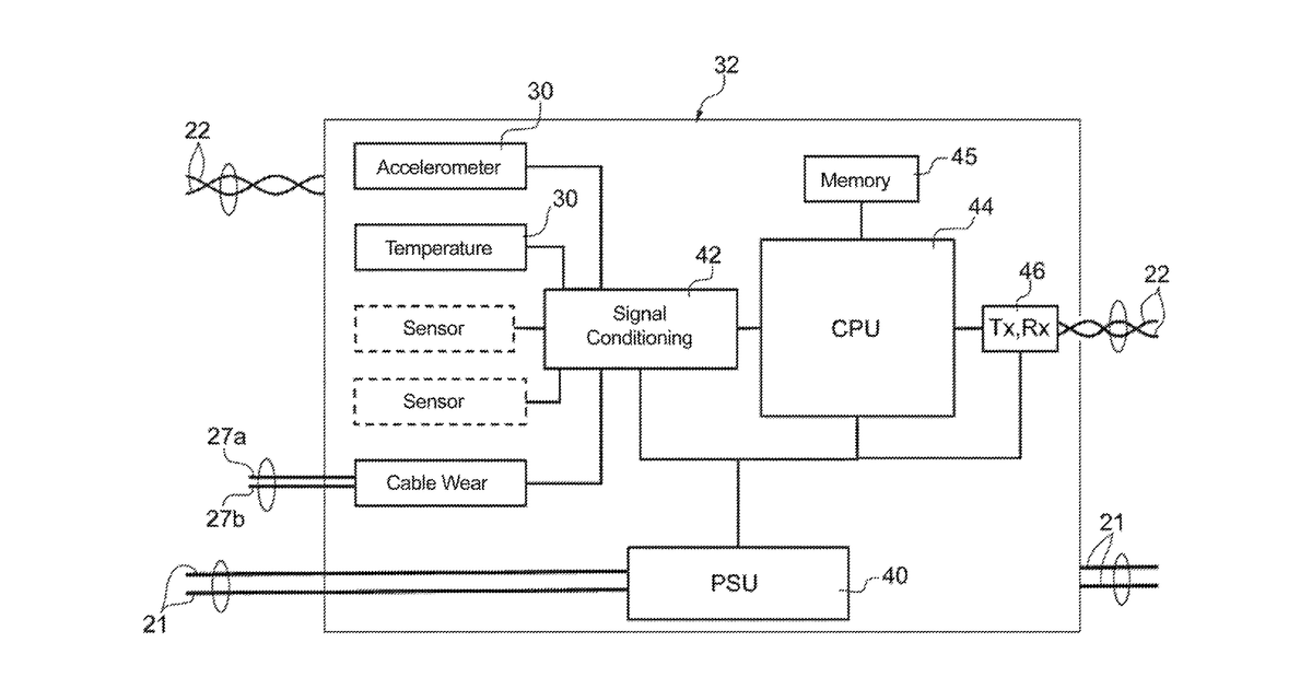 Patent drawing for Monitoring system to monitor the condition of an industrial wiring system and corresponding industrial wiring system