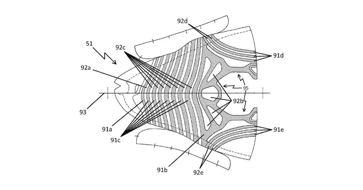 Patent drawing for Knitted shoe upper