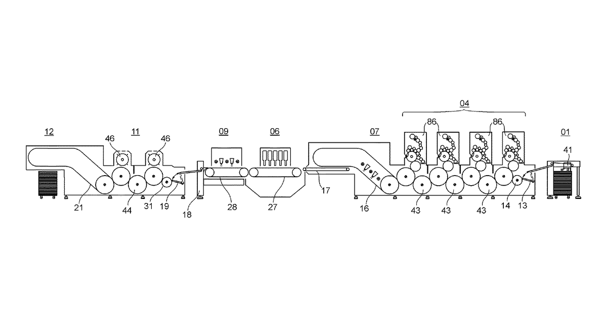 Patent drawing for Modular machine arrangement for sequential processing of sheets