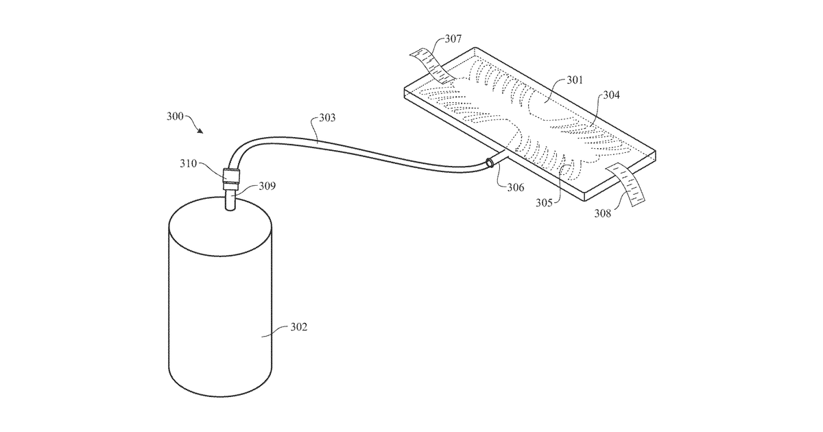 Patent drawing for Portable therapeutic system using hot or cold temperature