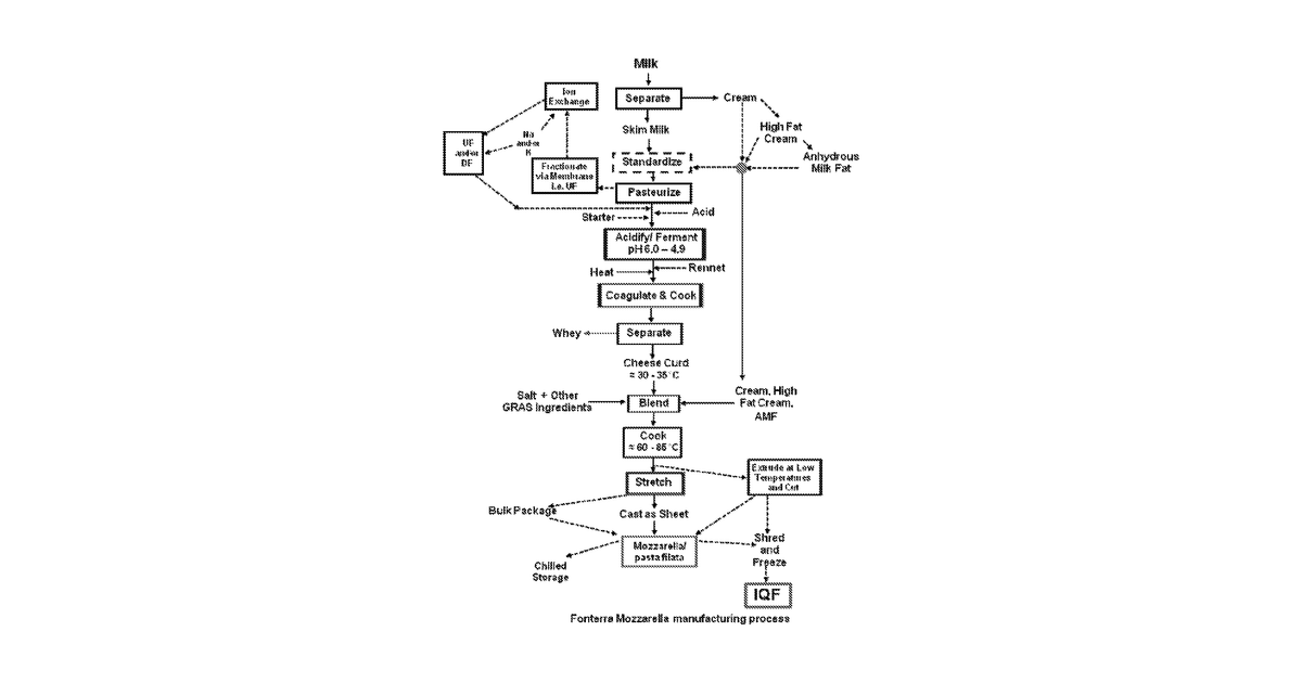 Patent drawing for Dairy product and processes