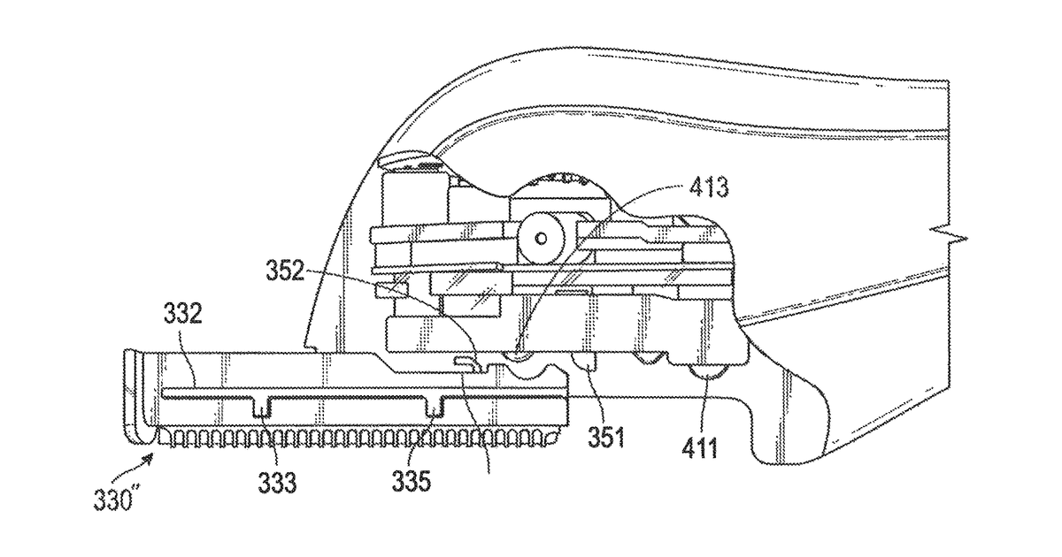 Patent drawing for Hand held dermaplaning device and dermaplaning process