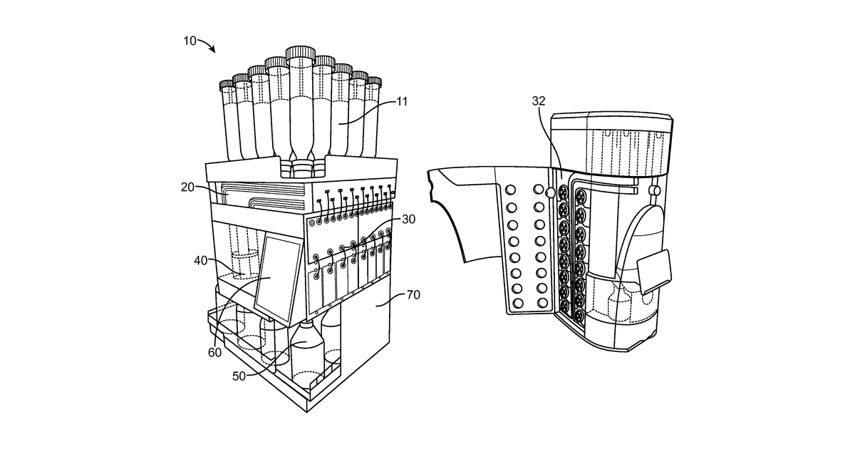 Patent drawing for Automated solution dispenser