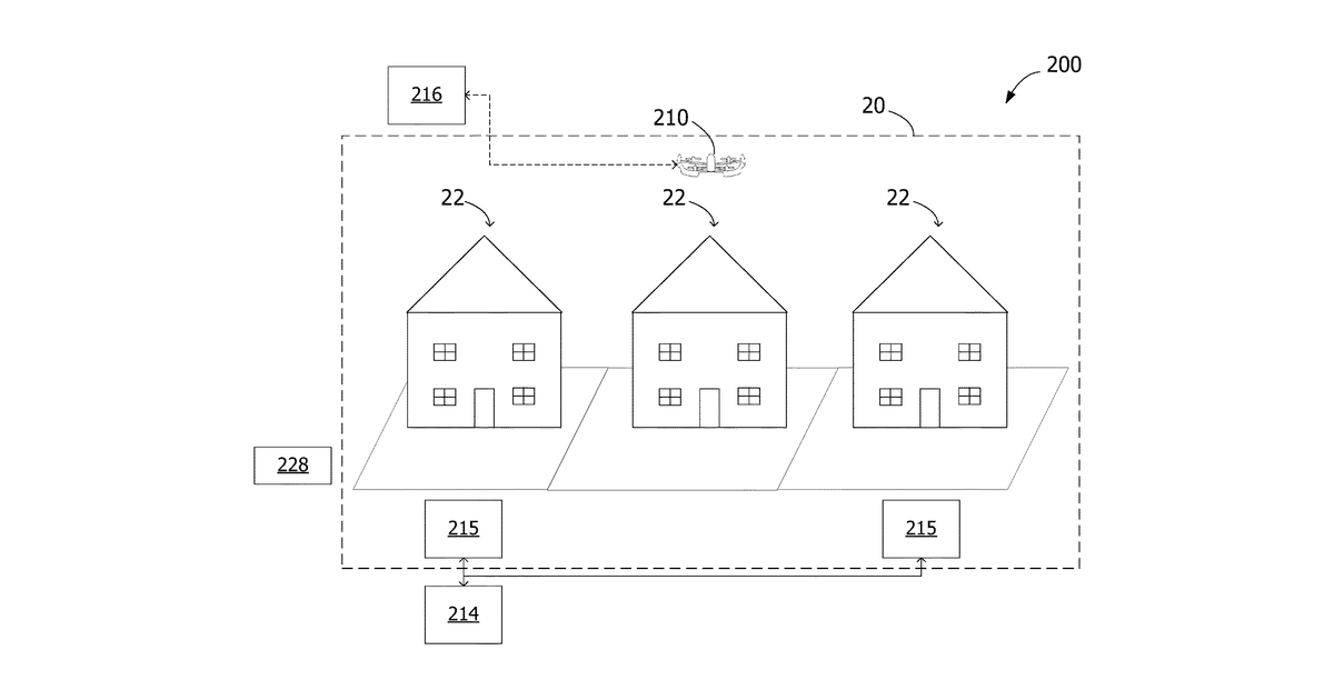 Patent drawing for Systems and methods for operating drones in response to an incident