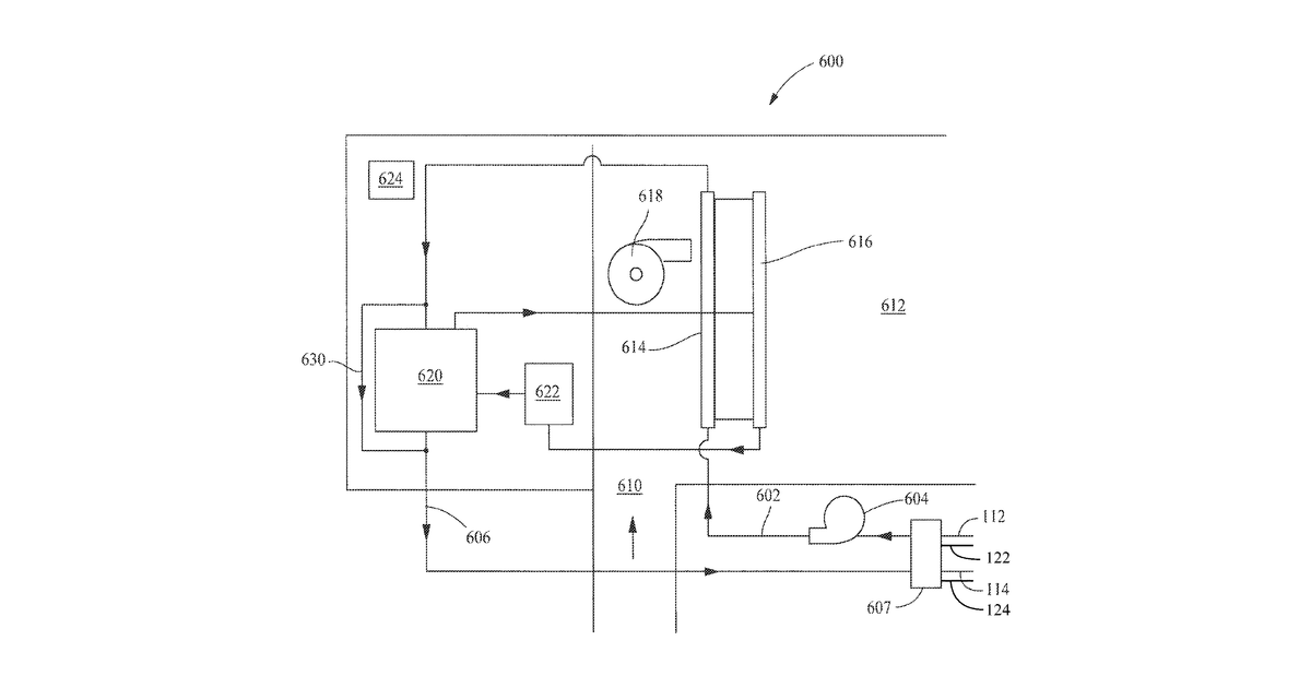 Patent drawing for Outside air handling unit