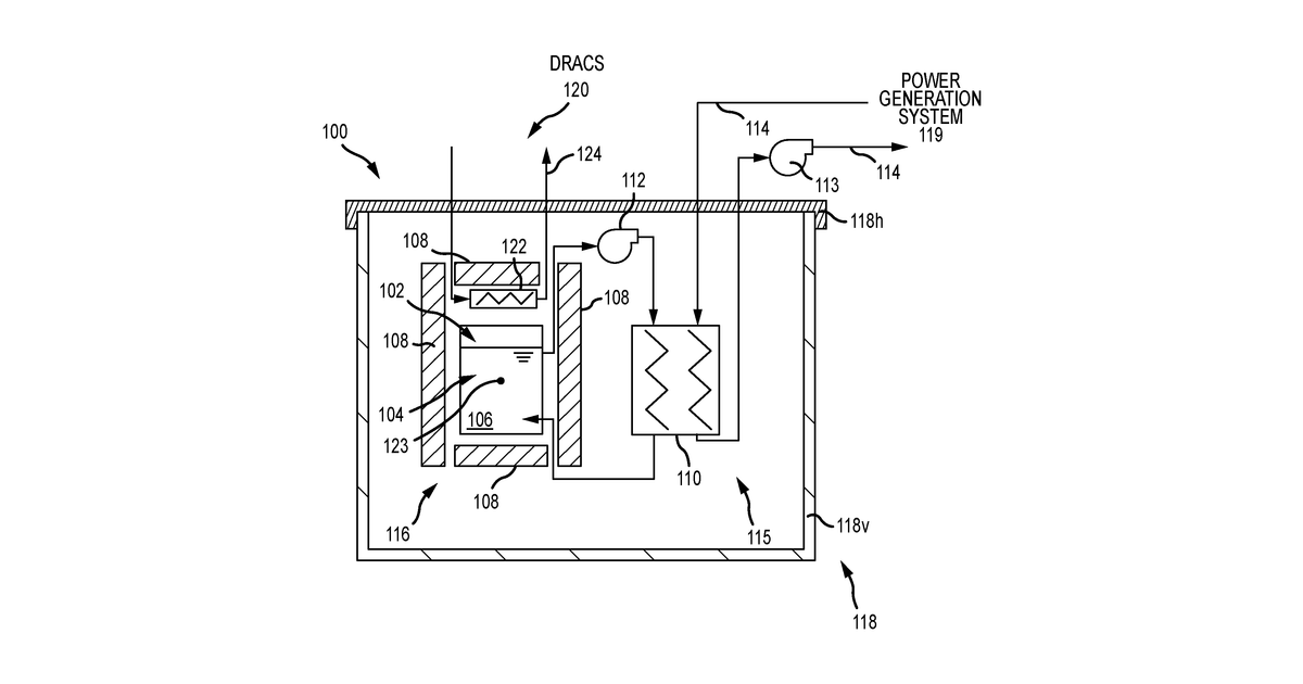 Patent drawing for Direct heat exchanger for molten chloride fast reactor
