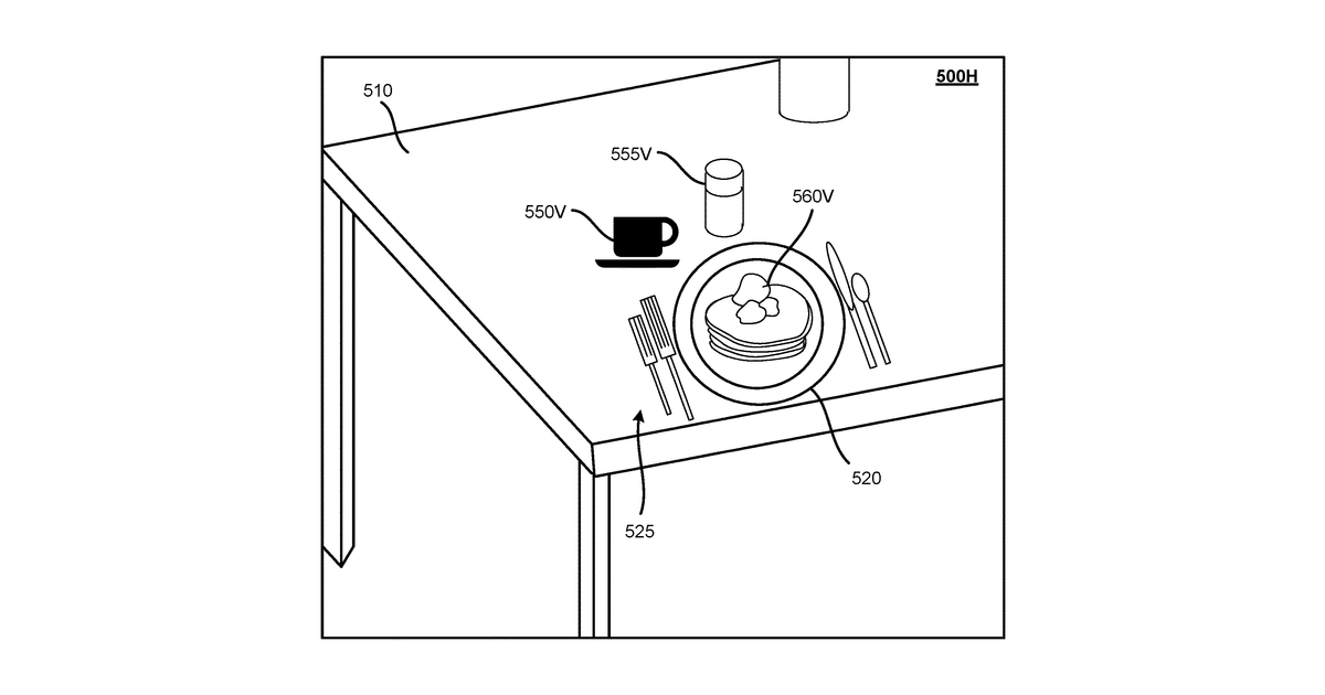 Patent drawing for Spatial and semantic augmented reality autocompletion in an augmented reality environment