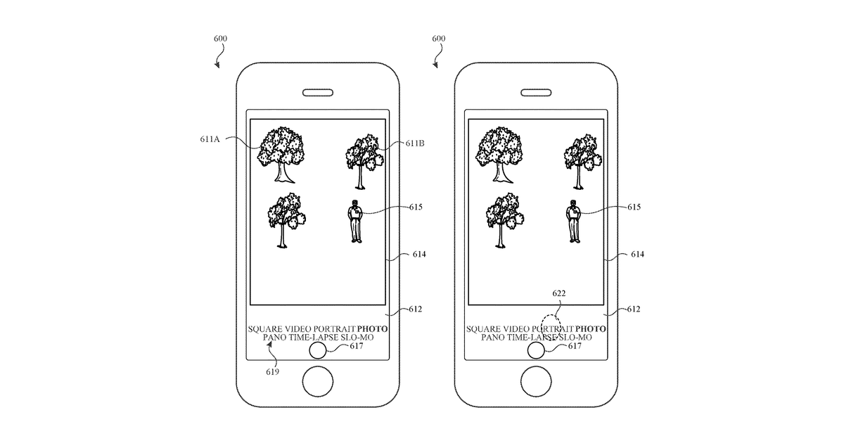 Patent drawing for User interface for capturing photos with different camera magnifications