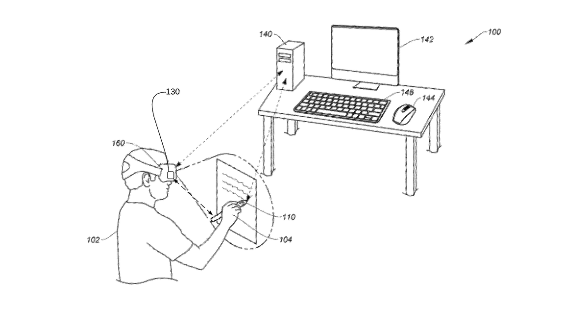 Patent drawing for Dominant hand usage for an augmented/virtual reality device