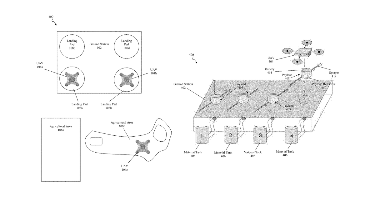 Patent drawing for Automated drone-based spraying system