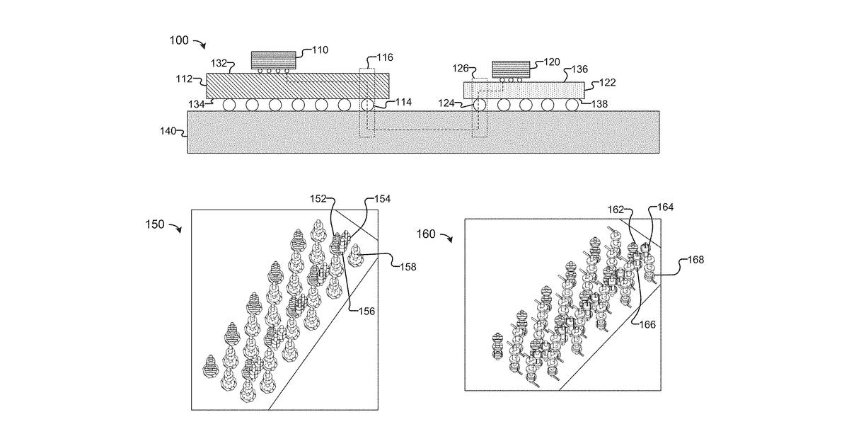 Patent drawing for Ground via clustering for crosstalk mitigation