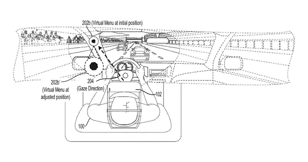 Patent drawing for Menu placement dictated by user ability and modes of feedback
