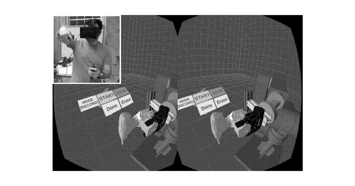 Patent drawing for Robot control, training and collaboration in an immersive virtual reality environment