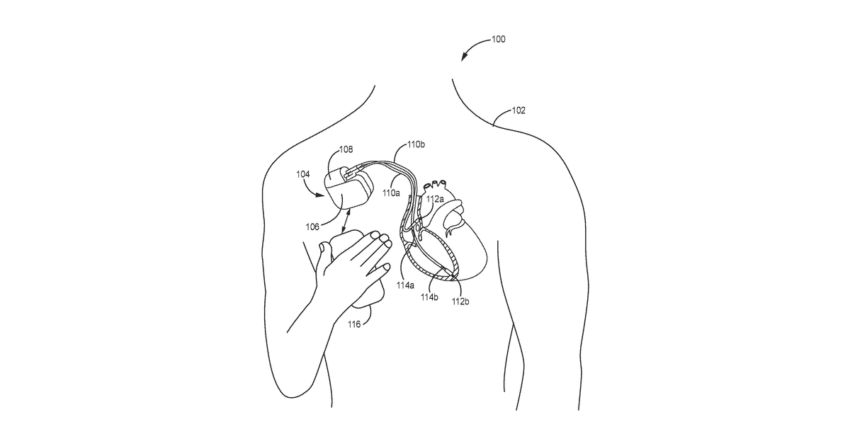 Patent drawing for Facilitating urgency modulated beaconing rates for medical devices