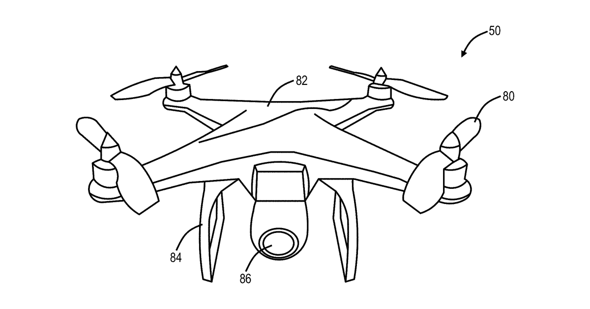 Patent drawing for Drone air traffic control over wireless networks for package pickup and delivery in an order defined by roads, highways, or streets