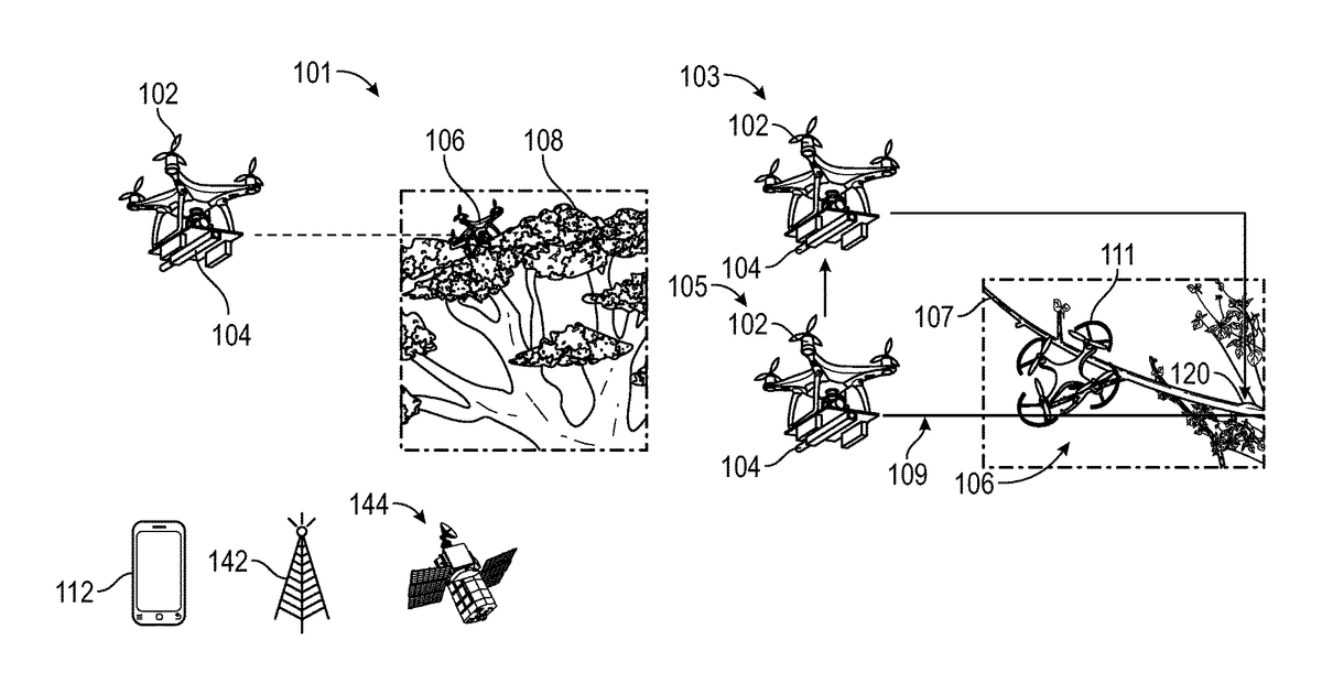 Patent drawing for Systems, methods, and devices for unmanned aerial vehicle recovery