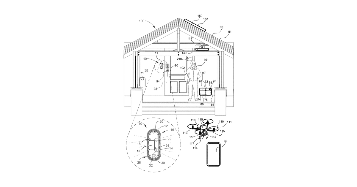 Patent drawing for Security surveillance and entry management system